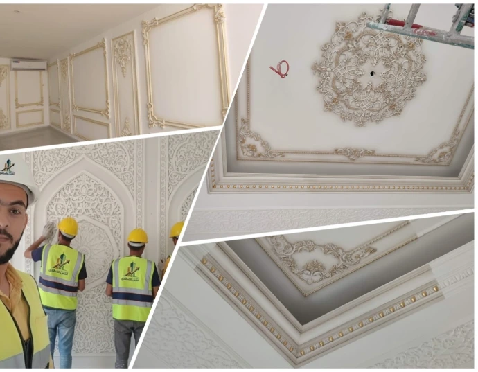 ورق ذهب وتعتيق الجبس العربي